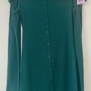 Teal Button-up sweater dress SIZE MEDIUM